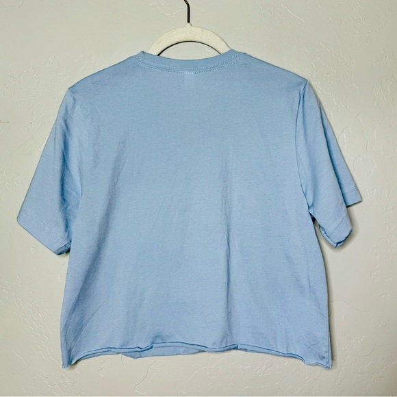 B+C Bad Moms Club Graphic Tee Cropped Blue & Black SZ SMALL NEW! - Picture 3 of 10